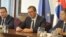 Serbian President Aleksandar Vucic attends a meeting with political representatives of Serbs from Montenegro in Belgrade on August 5.