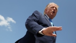 US President Donald Trump speaks to members of the media as he arrives at Joint Base Andrews in Maryland, US, May 20, 2026.