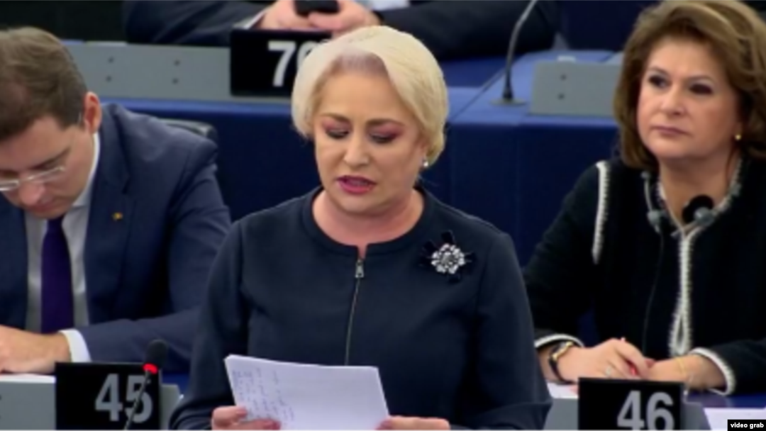 Șefa guvernului român, Viorica Dăncilă.