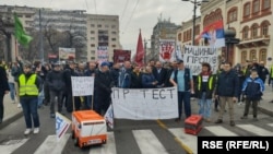 Protest radnika Grdskog saobraćajnog preduzeća, Beograd, Srbija, 5. februar 2025. 