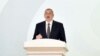 Azerbaijani President Ilham Aliyev gives a speech in Sumgait on November 21.