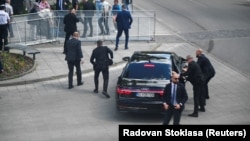 Scena împușcăturilor de la Handlova, în nord-estul Slovaciei