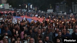 Факельное шествие в Ереване, 26 сентября 2021 года