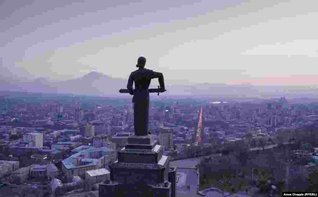 The Mother Armenia monument in Yerevan, Armenia, on March 5.&nbsp;