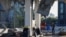 The aftermath of a Russian drone strike on a gas station in Kyiv on September 15. 