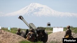 Artillery drills at Armenia’s Vazgen Sargsian Military University in Yerevan, May 19, 2020