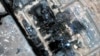 A satellite image released by Vantor shows a pumping station along the general route of Saudi Arabia's East-West pipeline, southeast of Medina, following a drone attack and resultant fires. 