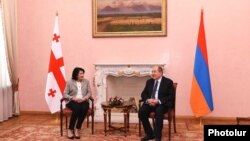 Armenian President Armen Sarkissian receives Georgian President Salome Zourabichvili, Yerevan, March 13, 2019