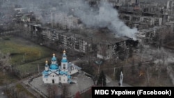 ომით განადგურებული ქალაქი კონსტანტინოვკა უკრაინის დონეცკის ოლქში