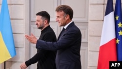 Ֆրանսիայի նախագահ Էմանյուել Մակրոնը Ելիսեյան պալատում ընդունում է Ուկրաինայի նախագահ Վլադիմիր Զելենսկուն, արխիվ