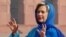 U.S. Secretary of State Hillary Clinton at the historic Badshahi Mosque in Lahore.