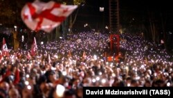 Բողոքի ցույց Թբիլիսիում՝ Վրաստանի երրորդ նախագահ Միխեիլ Սաակաշվիլիի ազատ արձակման պահանջով, 14-ը հոկտեմբերի, 2021թ․