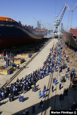 Damen a început să construiască nave militare în Galați după criza economică din 2009, când au scăzut comenzile pentru navele de transport de tip container.