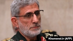 The newly appointed commander of the Quds Force of the Islamic Revolutionary Guard Corps, Ismail Qaani, attends a mourning ceremony for Major General Qasem Soleimani in Tehran on January 9.