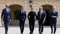 Leaders of Germany, France, Ukraine, Britain, and Poland in Kyiv on May 10.