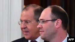 Ruski šef diplomacije Sergej Lavrov i njegov hratski kolega Davor Ivo Stier tokom sastanka u Moskvi