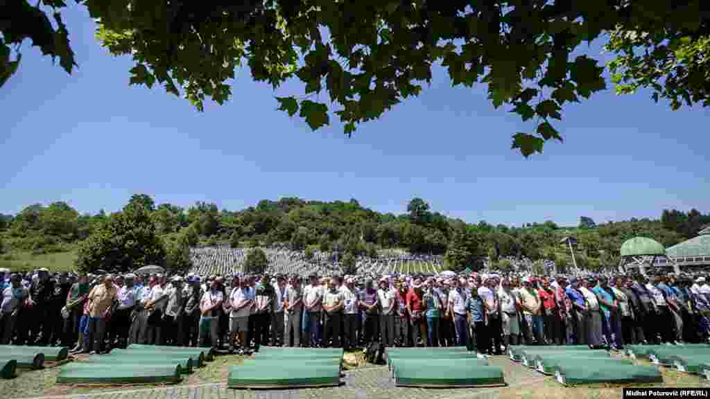 The burial of the Srebrenica massacre victims, July 11, 2017.