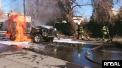 Місце вибуху автомобіля, внаслідок якого загинув начальник Головного відділу контррозвідки Донецького управління СБУ Олександр Хараберюш, Маріуполь, 31 березня 2017 року