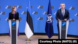 Secretarul general Jens Stoltenberg a întâmpinat-o marți pe Kaja Kallas, prim-ministrul Estoniei la sediul NATO