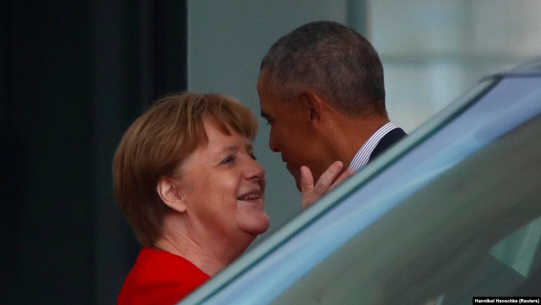 Angela Merkel i Barak Obama tokom susreta u Berlinu, 5. april 2019