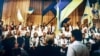 UKRAINE – Delegates of the Constituent Congress of the People's Movement of Ukraine, which took place in Kiev on September 8-10, 1989, listen to the performance of the "Gomin" choir by Leopold Yashchenko 