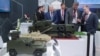 Russian weapons are displayed at the International Defense Exhibition and Conference in Abu Dhabi on February 20.