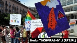 თბილისი, 2012 წლის 17 მაისი, ჰომოფობიასა და ტრანსფობიასთან ბრძოლის საერთაშორისო დღე.