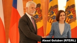 Czech President Petr Pavel and Moldovan President Maia Sandu meet in Chisinau on March 20. Moldova's elections this past weekend look like a win for Brussels, but the upcoming Czech vote could swing the tide of support for Ukraine.