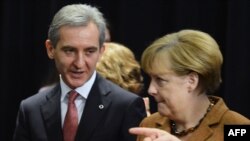 Premierul Iurie Leancă alături de Angela Merkel, cancelarul Germaniei, la Vilnius