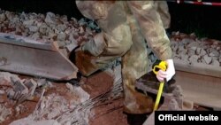 Ուկրաինա - Օդեսայում պայթյունի հետևանքով վնասված երկաթգիծը, 13-ը մայիսի, 2015թ․