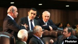 Armenian party leaders at discussions called by President Serzh Sarkisian on the Armenian-Turkish issue on September 17 in Yerevan