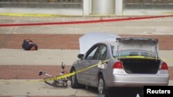 Оцепление у места нападения на территории университета в американском штате Огайо. Колумбус. 