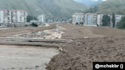 После схода селевого потока в городе Тырныаузе, Кабардино-Балкария, 1 августа 2025 года