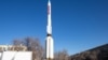 A model of a Proton rocket on display at the Baikonur cosmodrome in Kazakhstan. (file photo)