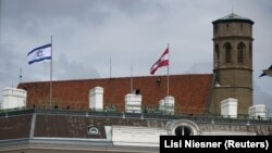 Zastava Izraela na vladinim zgradama u znak solidarnosti u Beču, 15. maj 2021. 