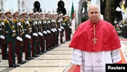 Pope Leo XIV on a visit to Algeria on April 13.