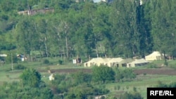 The village of Kveshi, where Russian troops erected posts marking a new "border" between Georgia and South Ossetia, and then took them down the next day.