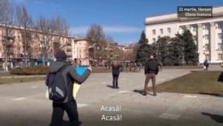 Trupele rusești au deschis focul asupra protestatarilor ucraineni din orașul Herson