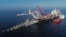 A ship works offshore in the Baltic Sea on the Nord Stream 2 pipeline from Russia to Germany.