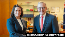 Сьвятлана Ціханоўская і Энтані Альбанэзэ