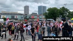 Акцыя салідарных зь Беларусью ў Варшаве, архіўнае фота 