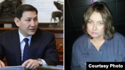 Yulia Barabina (right) and three members of the election team of presidential candidate Abdil Segizbaev (left) had their homes searched and electronic devices confiscated.