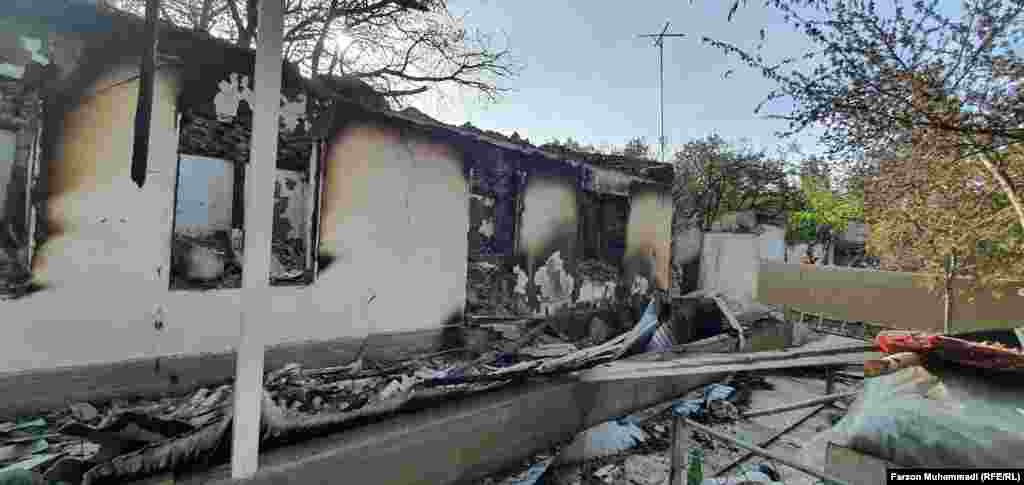 A gutted building in Somoniyon, Tajikistan.