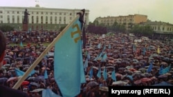 Митинг в День памяти жертв депортации крымских татар в Симферополе, 18 мая 1998 года