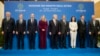 G7 foreign ministers pose for a group photo in Rome on November 26. 