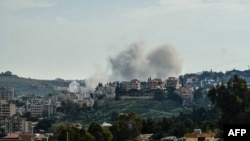 Smoke rises from the site of an Israeli air strike that targeted the southern Lebanese village of Zibdine on May 2, 2026.