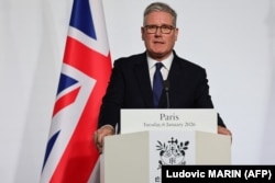 Прем'єр-міністр Великої Британії Кір Стармер після зустрічі «Коаліції охочих». Париж, Франція. 6 січня 2025 року