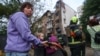 A residential building in Kyiv, the Ukrainian capital, after the latest Russian overnight attack. 