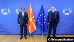 Macedonia-Meeting of the prime minister Zoran Zaev and vice president of European commission, Frans Timermans in Brussels