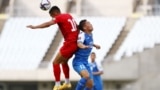 KYRGYZSTAN - JAPAN - football - sport - The national football team of Kyrgyzstan plays against the national team of Mongolia. The masts of the two national teams took place in Osaka, Japan. June 7, 2021. In this match, the national team of Kyrgyzstan lost